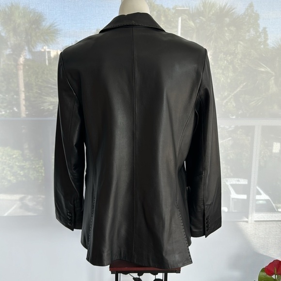 Brook Brothers 100% lamb leather black super soft, one button, size L - Picture 14 of 16